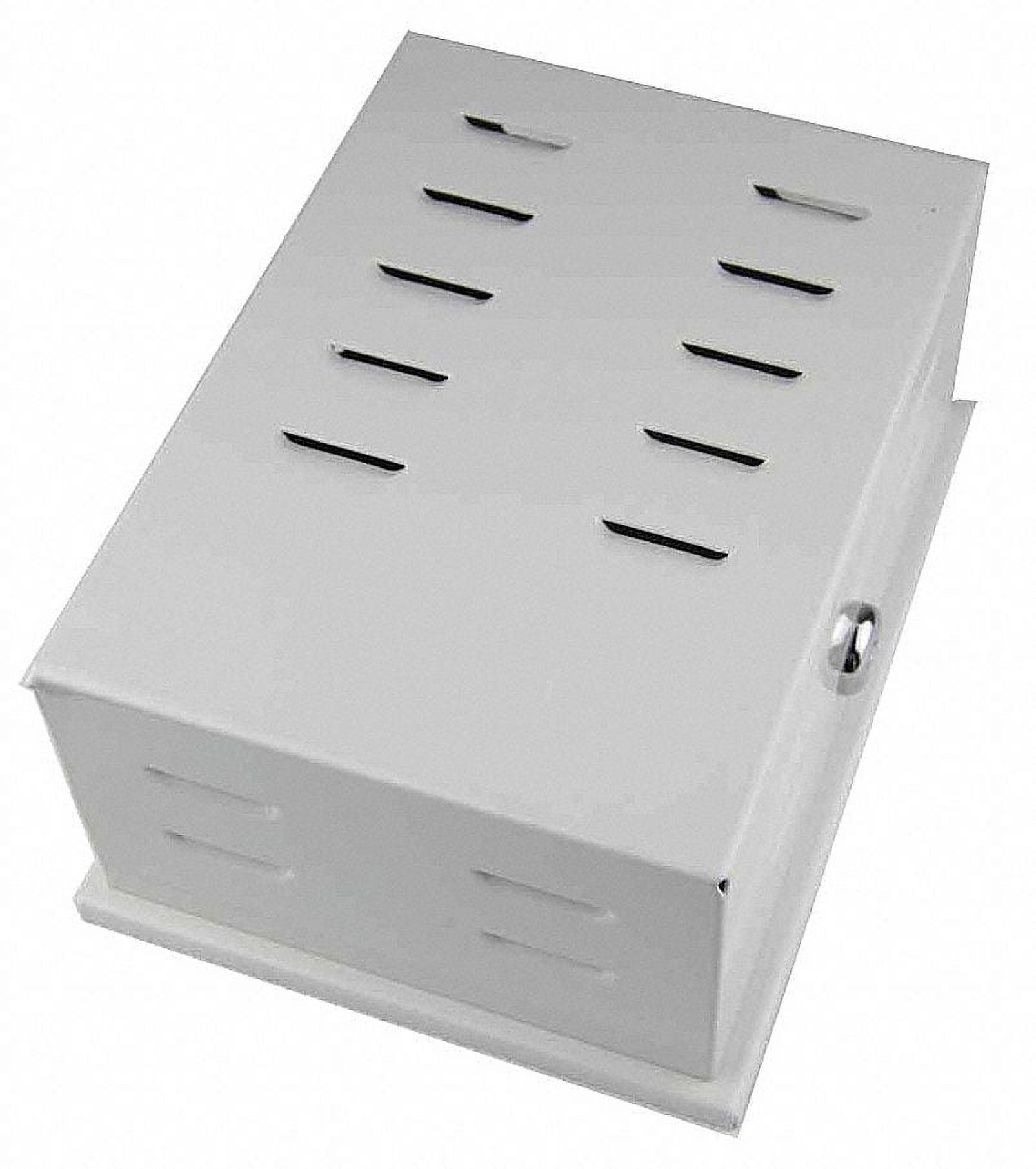 Off-White Powder Coated Metal Thermostat Guard with Hinged Cover