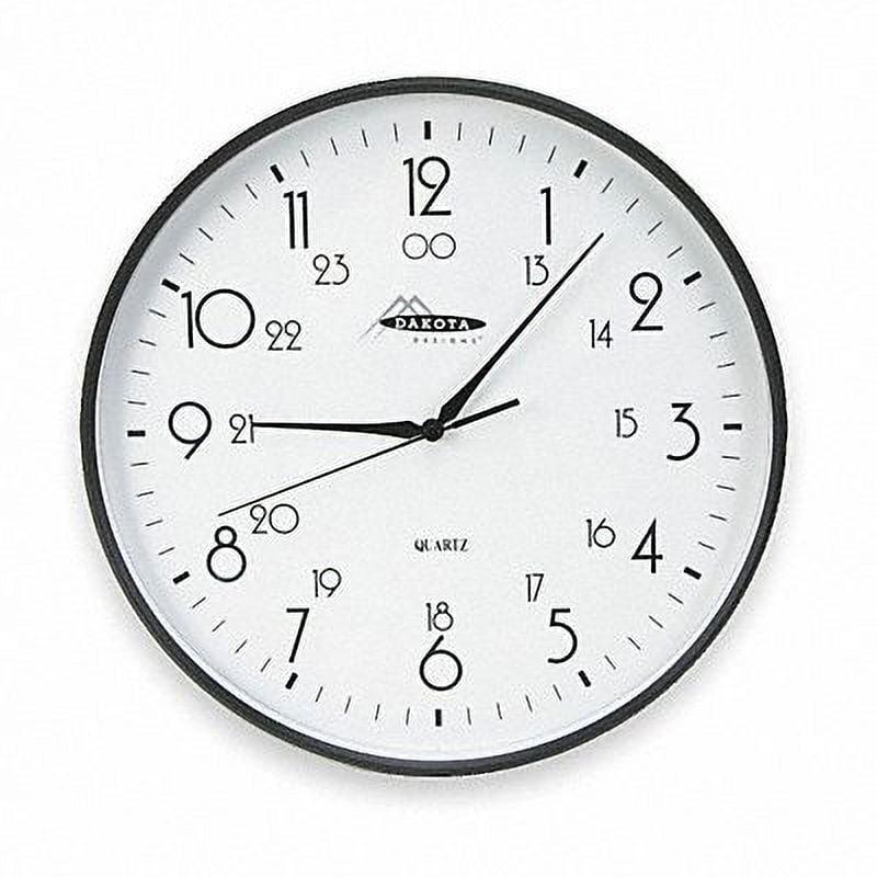 Black and White 12-Inch Round Quartz Wall Clock