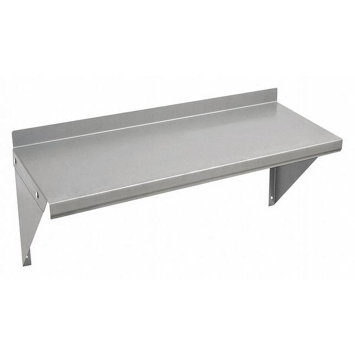 24" Silver Zinc-Plated Steel Wall Shelf with Brackets