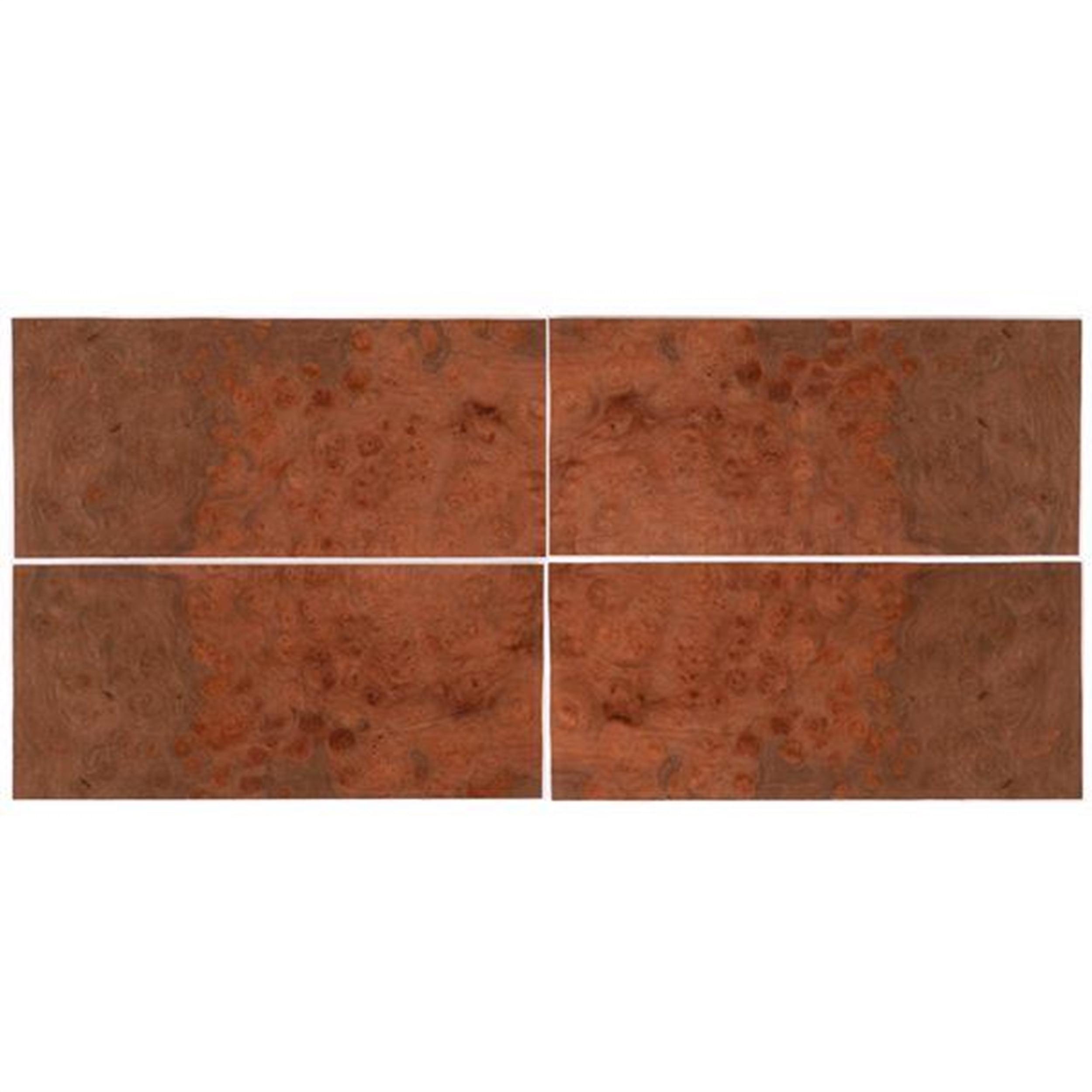 Maple Burl 4-Way Matched Veneer Pack, 8x18 4pc