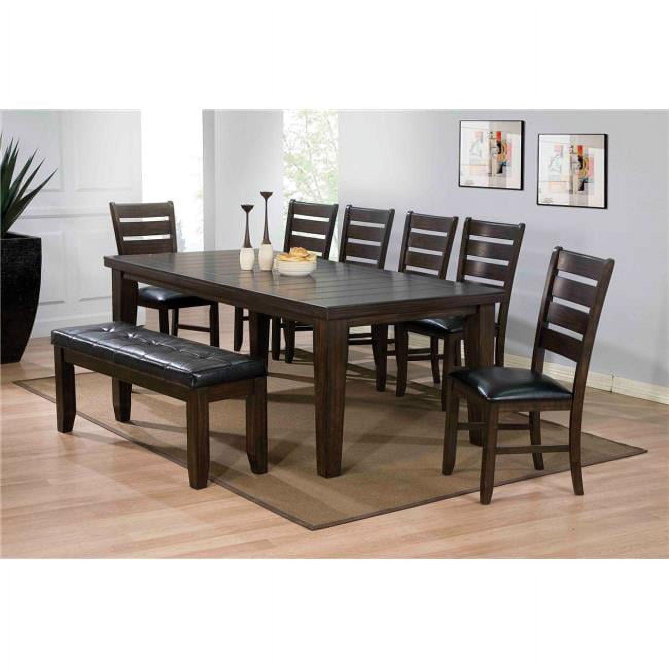 Espresso Maple Veneer Extendable Dining Table with Tapered Legs