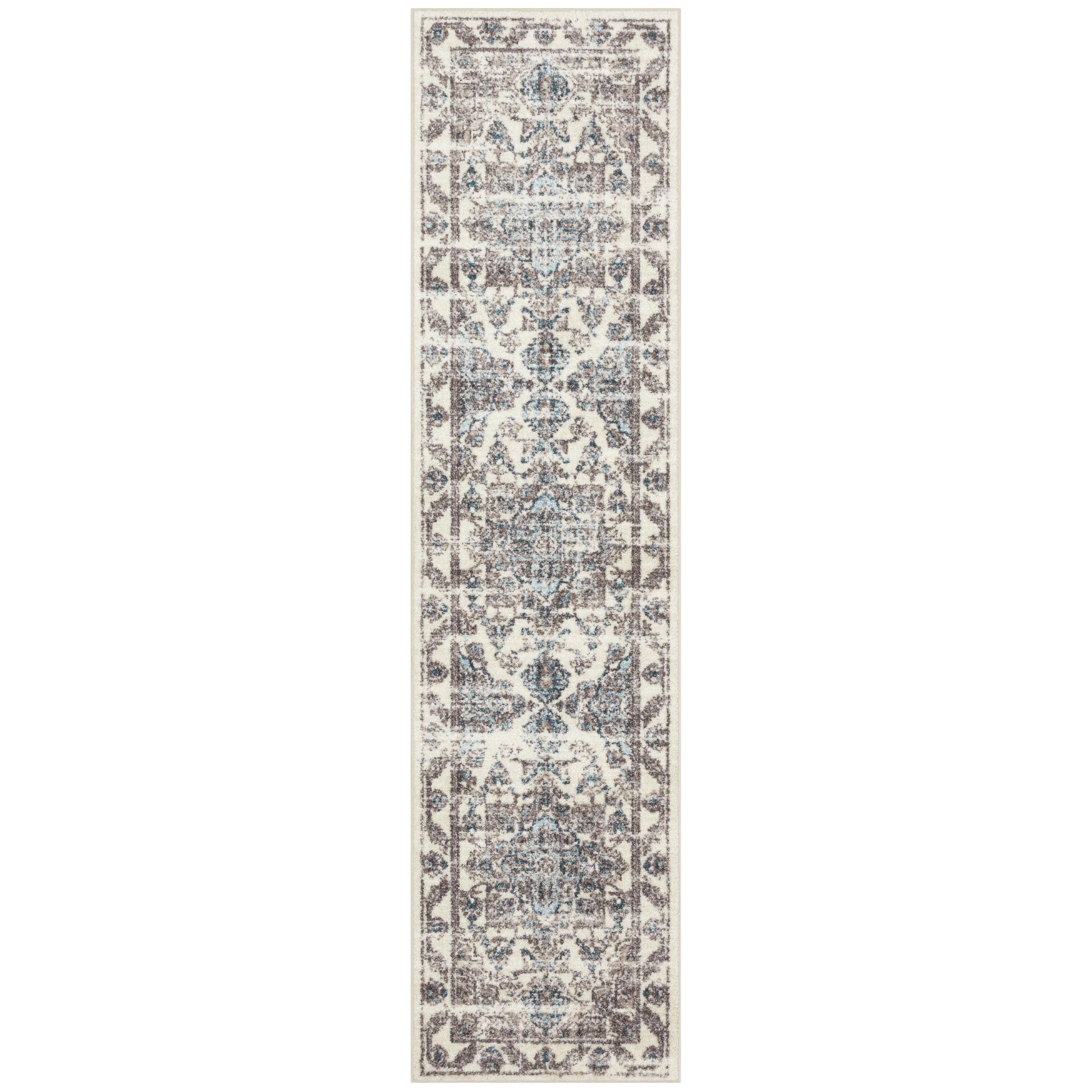 Maples Rugs - Tapestry Farmhouse Washable Indoor Runner Rugs, 2'6 x 10', Taupe/Grey