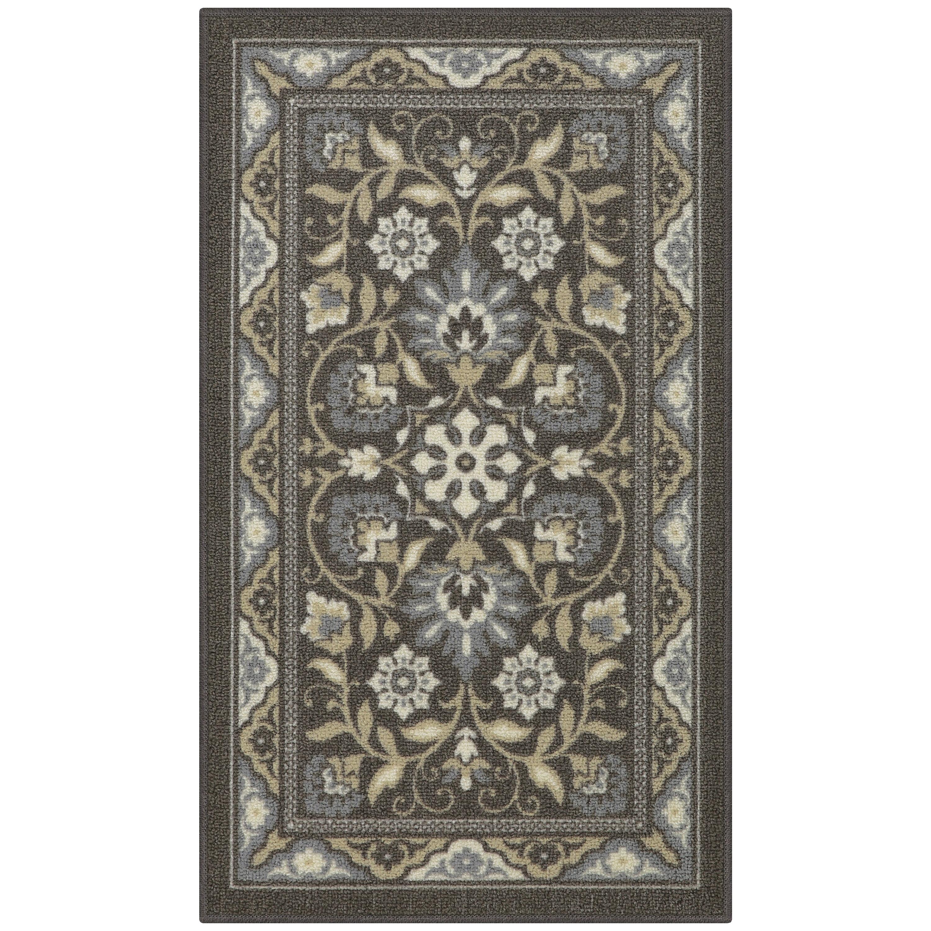 Maples Rugs - Made in USA - Florence Traditional Floral Indoor Accent Rugs, 1'8 x 2'10, Light Brown