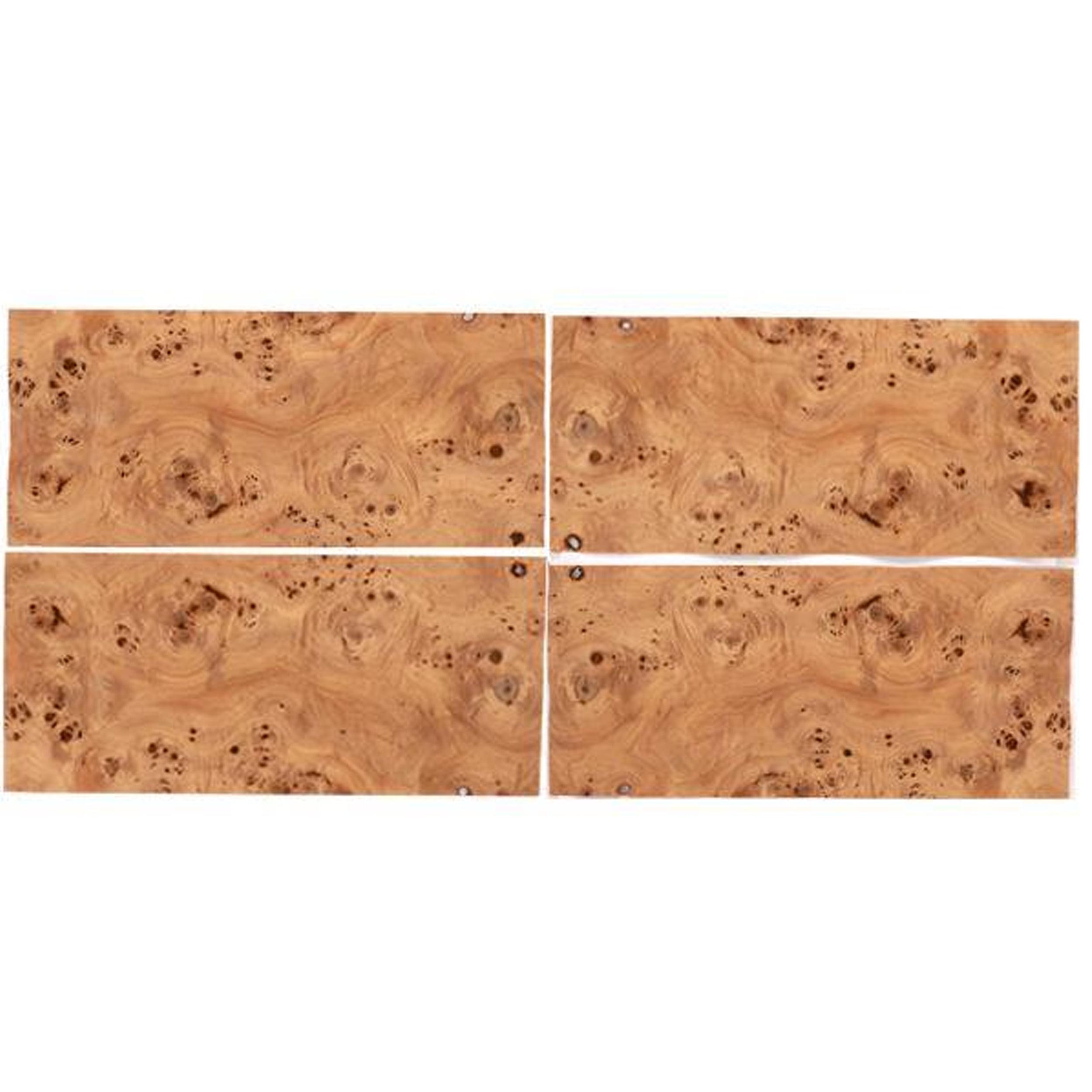 Mappa Burl Veneer 8" x 18" Sequence Matched 4-Piece Set