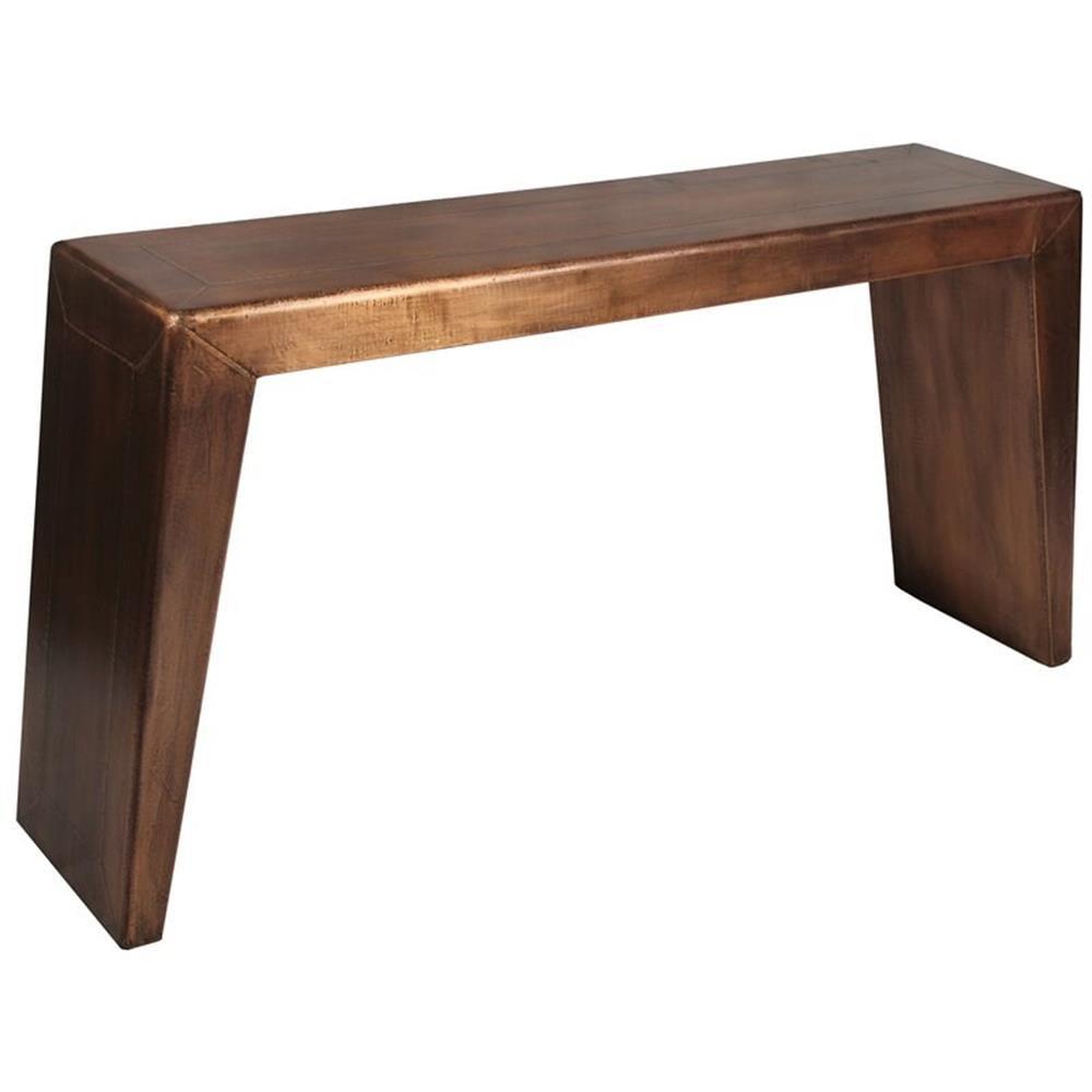 Mar Vista Solid Wood & Metal Console Table in Aerodynamic Copper