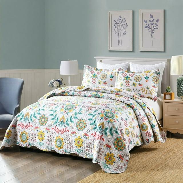 MarCielo Bohemian Floral Quilt Set