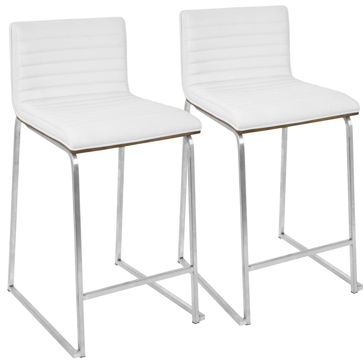 Set of 2 26&#34; Mara Contemporary Counter Height Barstool White - Lumisource