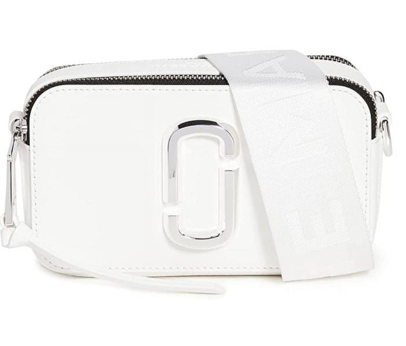Marc Jacobs Women's Snapshot DTM Camera Bag, White/Silver, One Size Cowhide Leather