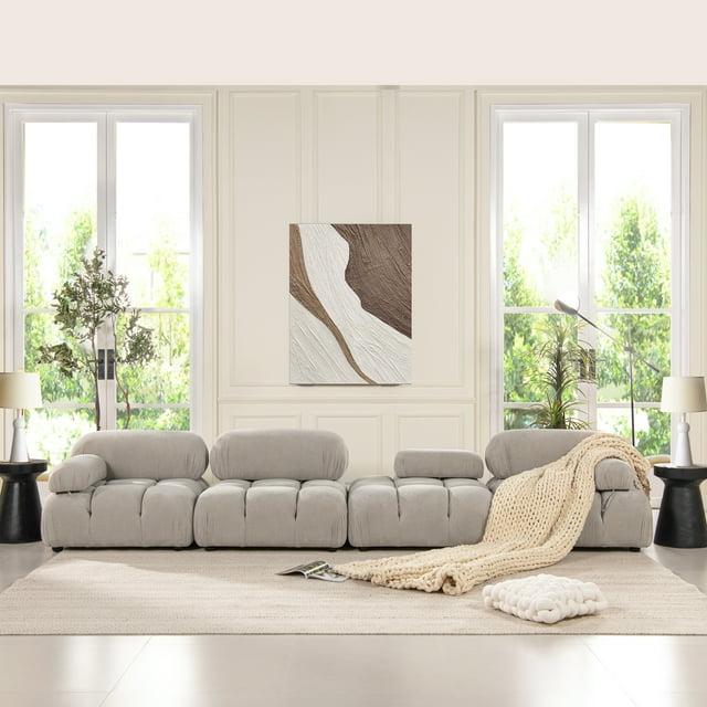 Sigma 4 - Piece Modular Upholstered Reversible L-Sectional
