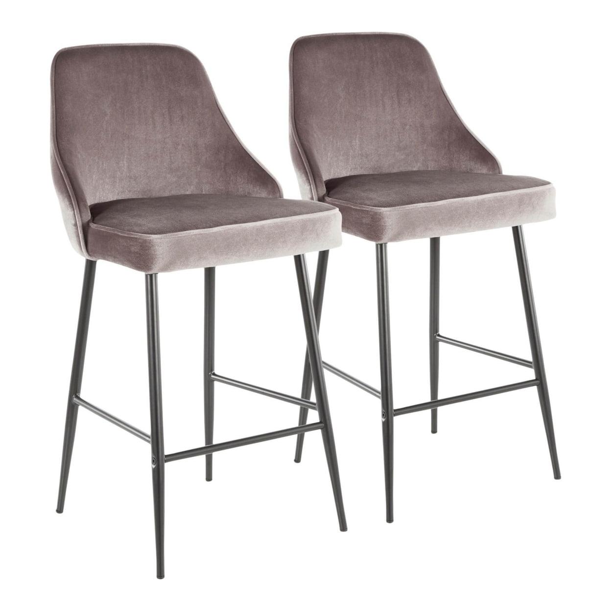 Upholstered Counter Stool with Metal Frame