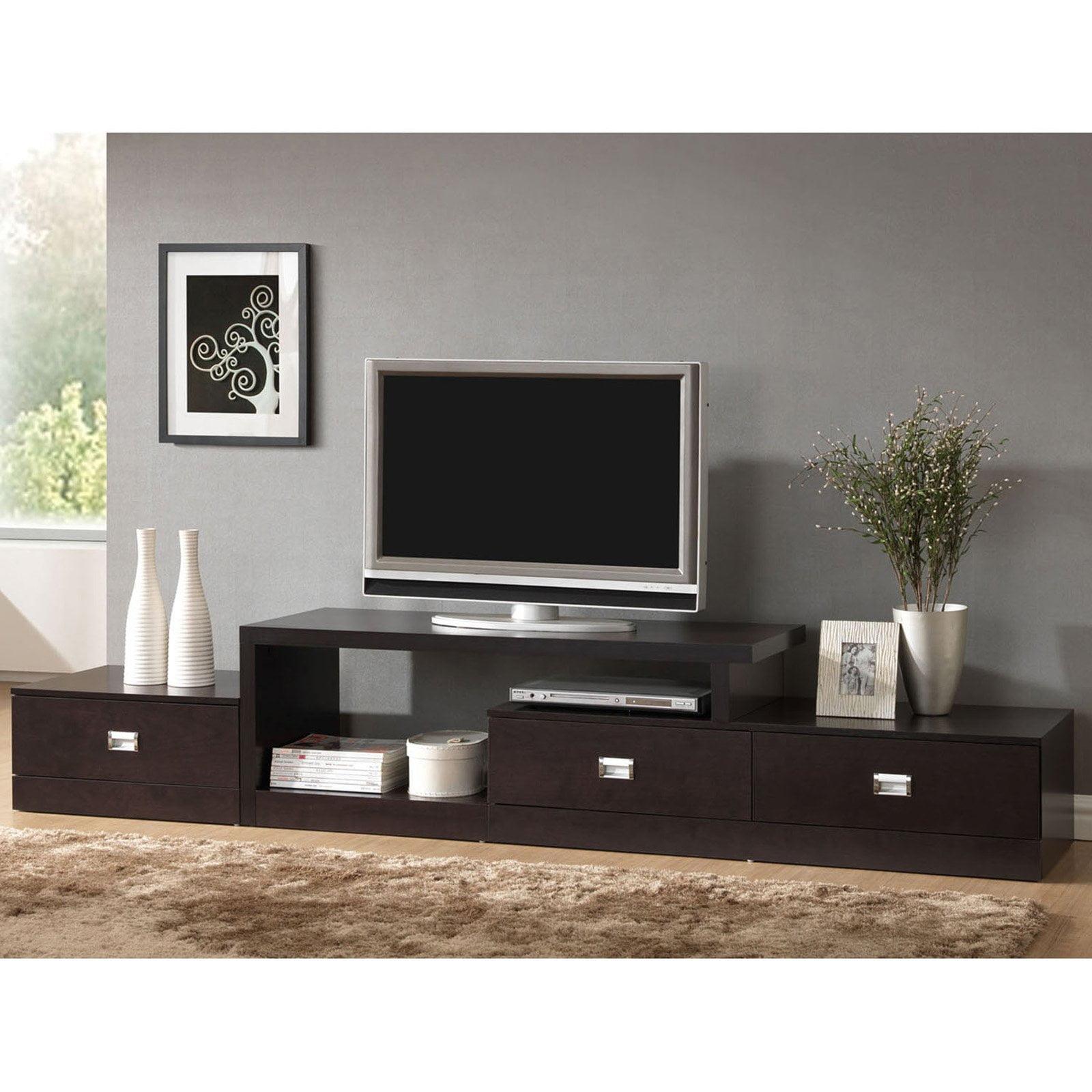 Marconi Dark Brown Asymmetrical TV Stand with Cabinet