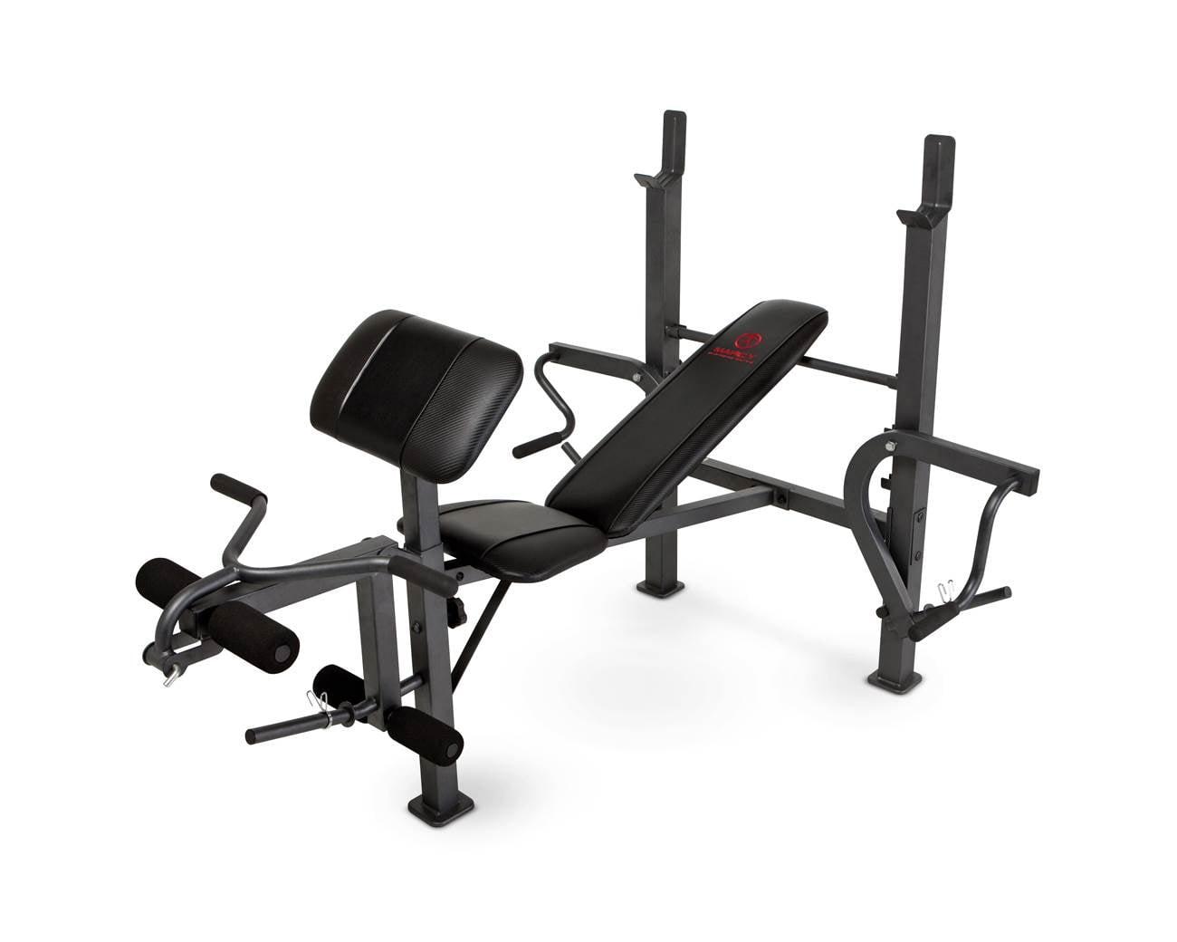 Marcy 66" Black Steel Adjustable Weight Bench with Butterfly