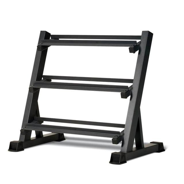 Marcy Deluxe Three Tier Metal Home Workout Gym Dumbbell Weight Rack | DBR86