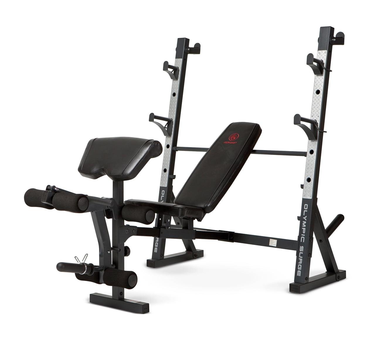 Adjustable Gray and Black Steel Olympic Weight Bench