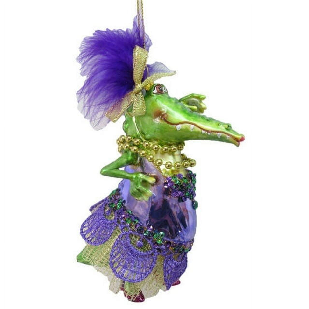 Mardi Gras Female Crocodile Christmas Holiday Ornament December Diamonds