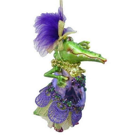 Mardi Gras Female Crocodile Christmas Holiday Ornament December Diamonds