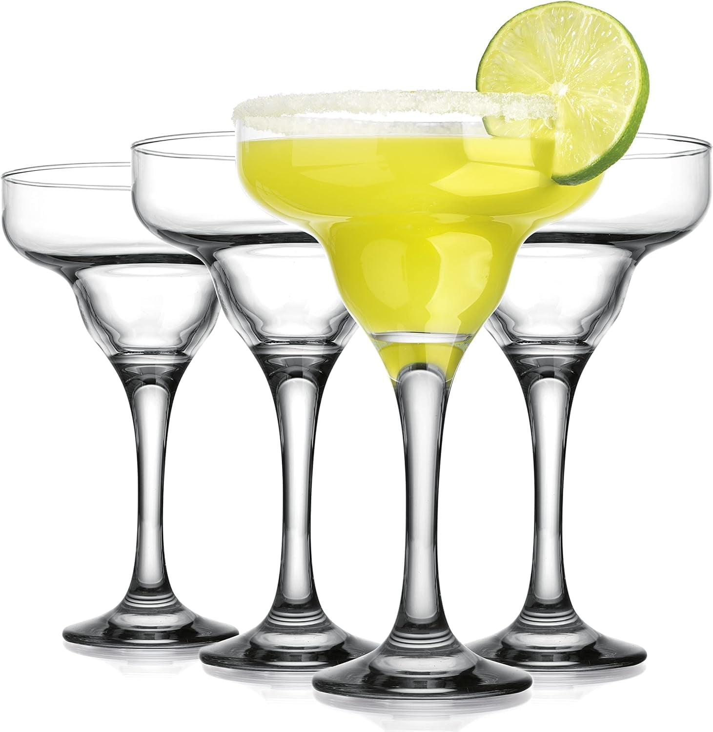 Clear Glass 10 Oz Margarita Cocktail Glass Set of 4