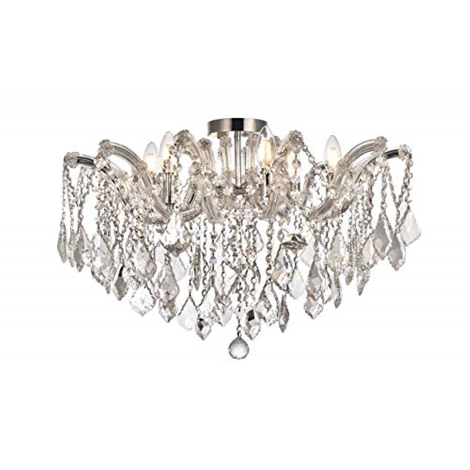 Six Light Flush Mount-Chrome Finish-Royal Cut Crystal Type Bailey Street Home 390-Bel-3338618