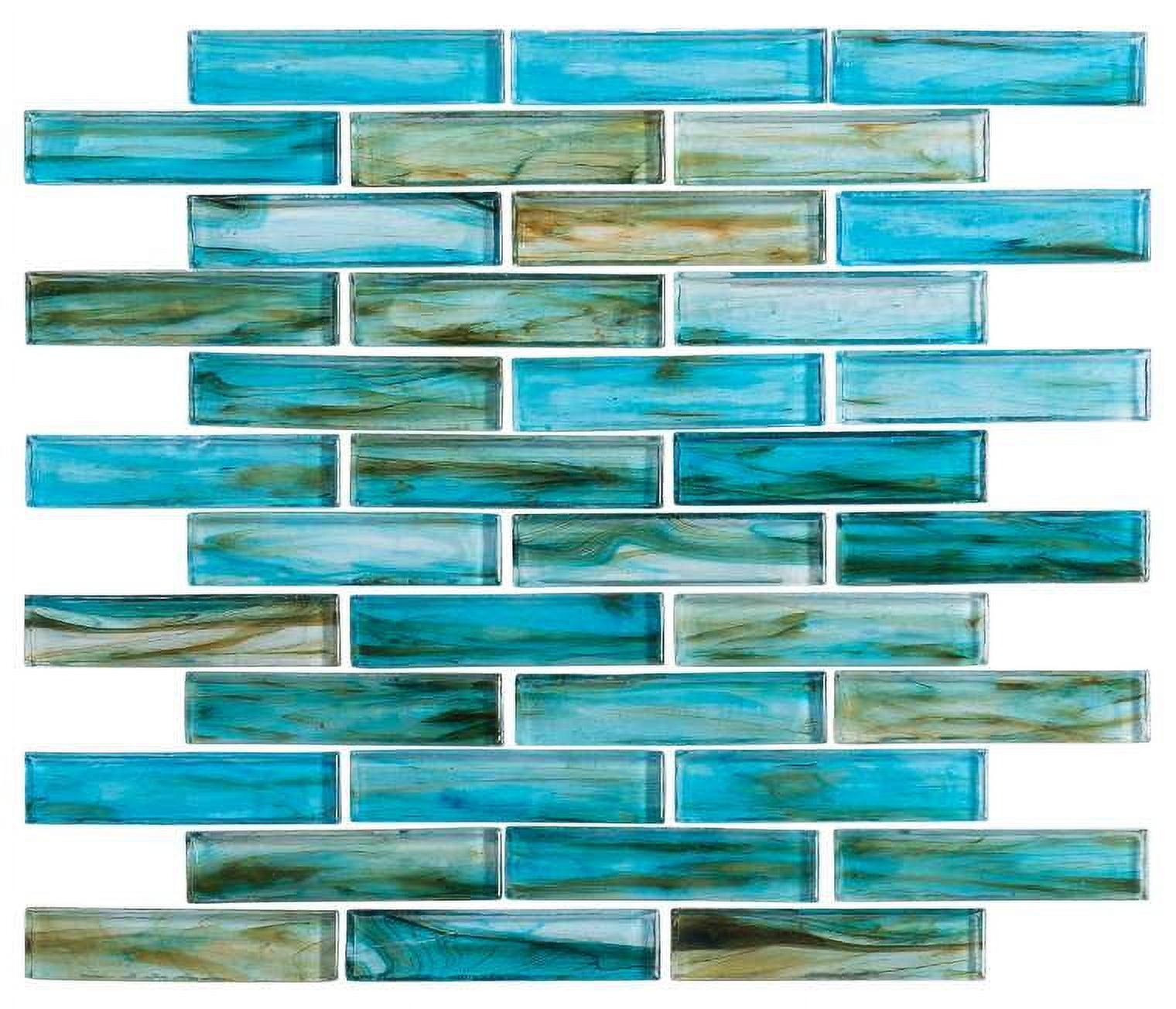 Marianna 1" x 4" Glass Brick Joint Mosaic Kitchen Backsplash, Bathroom, Shower, Pool, Wall and Floor Tile