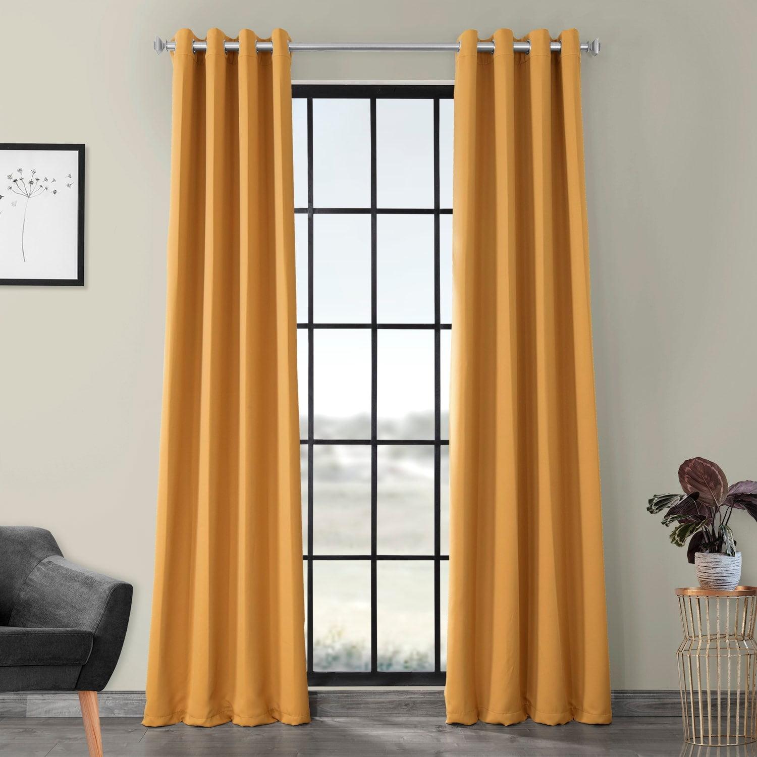 Marigold Grommet Blackout Room Darkening Curtain (1 Panel), Marigold, 50W X 96L