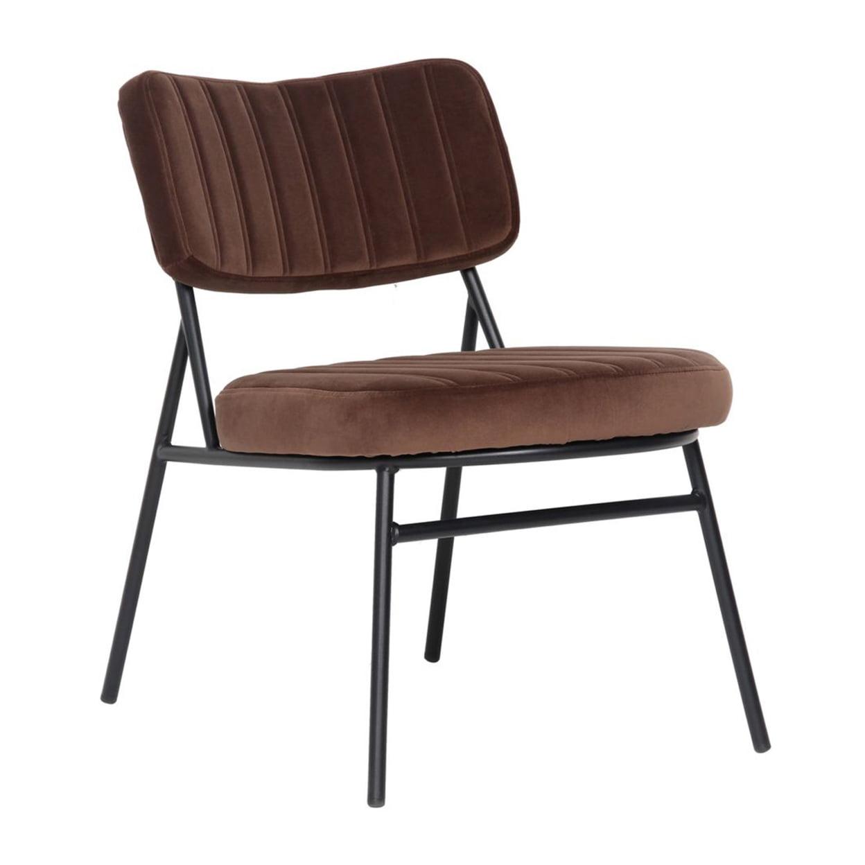 Elegant Mid-Century Modern Velvet Accent Chair in Coffee Brown