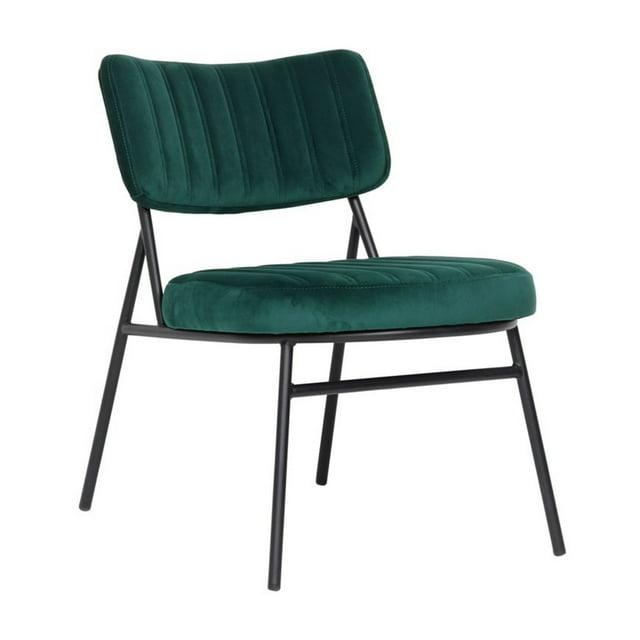 LeisureMod Marilane Velvet Accent Chair with Cushioned Upholstery for Living Rooms, Offices, and Lounges in Emerald Green