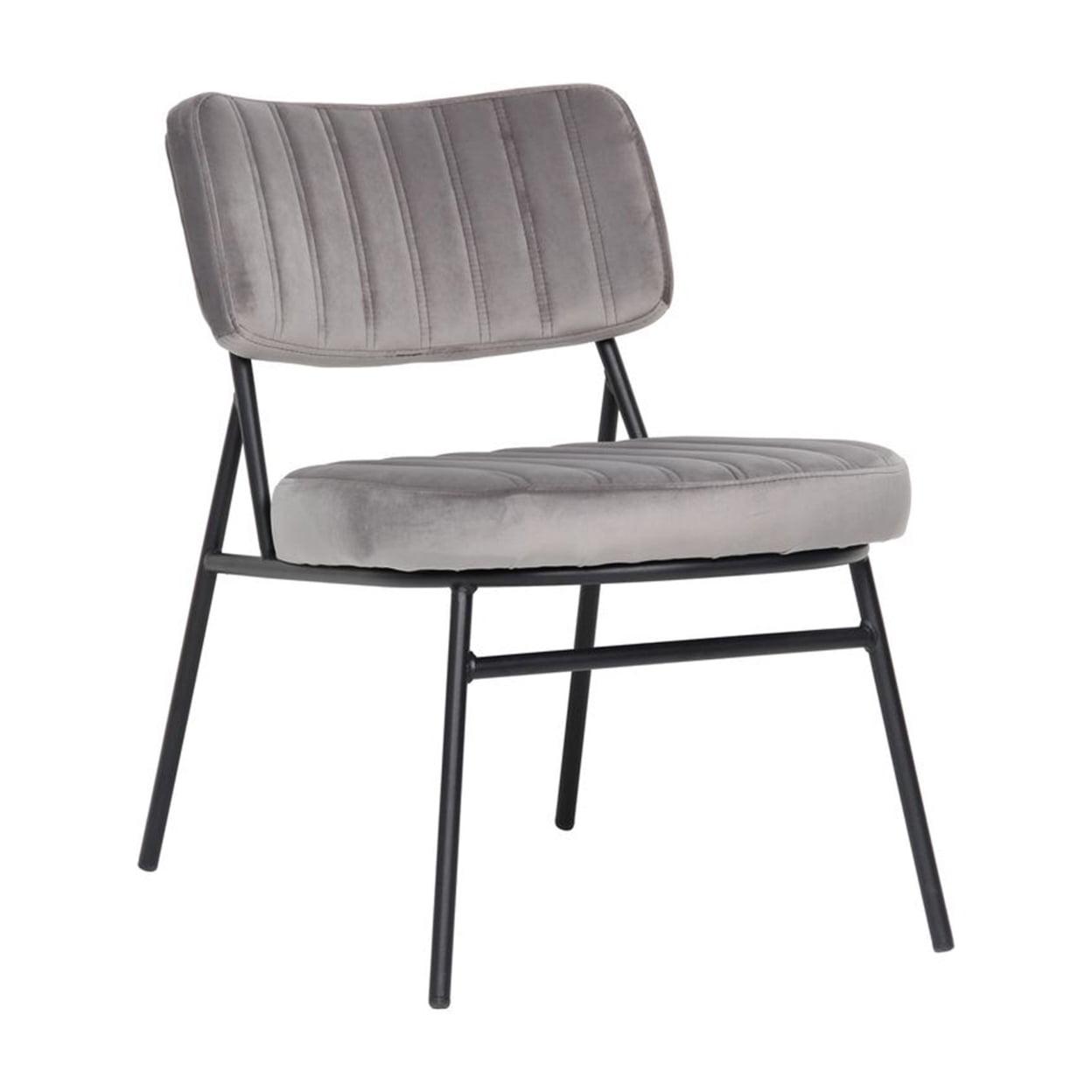 LeisureMod Marilane Velvet Accent Chair with Metal Frame