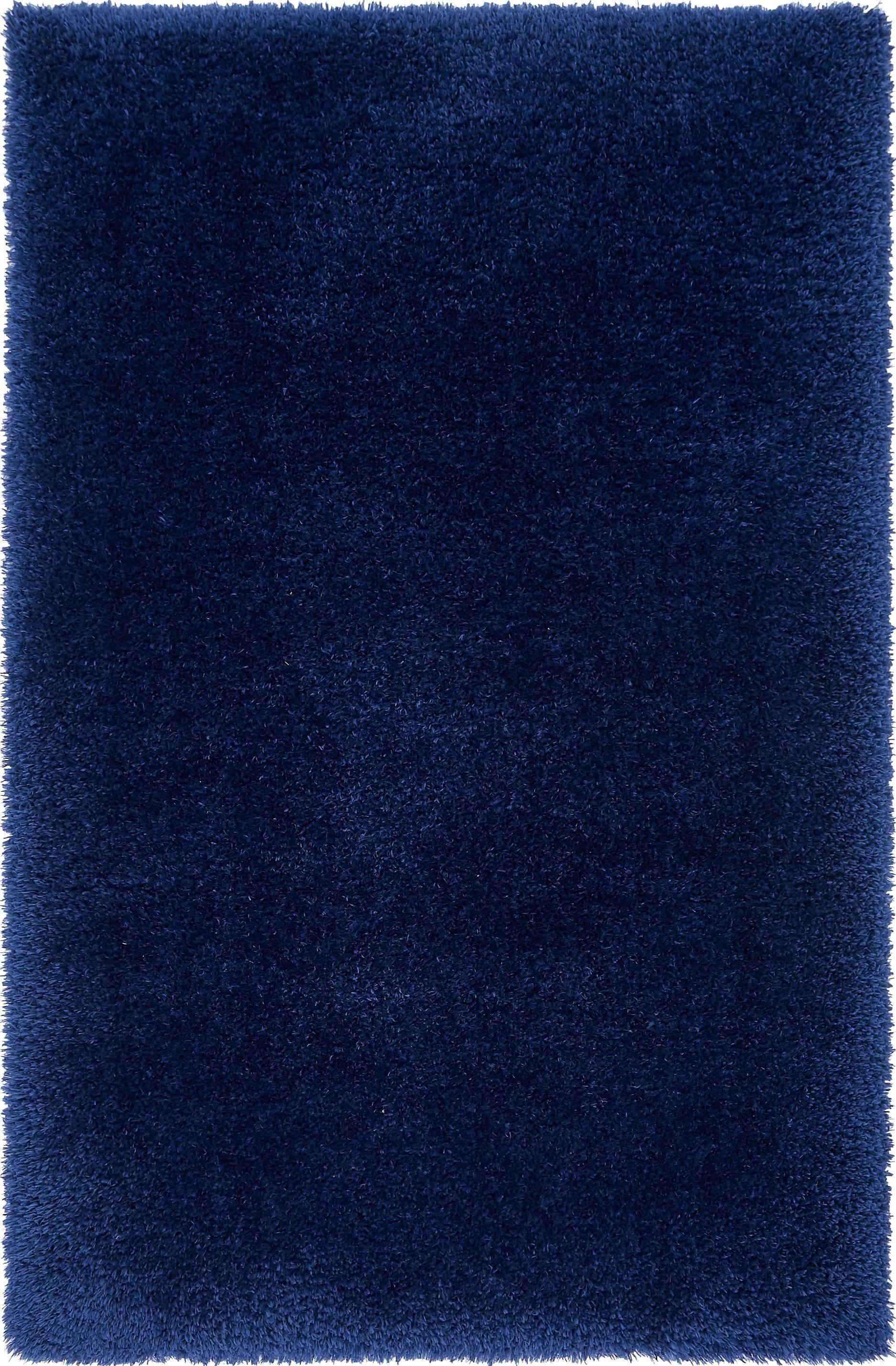 Aegean Blue Rectangular Shag Synthetic Area Rug 5'1" x 8'