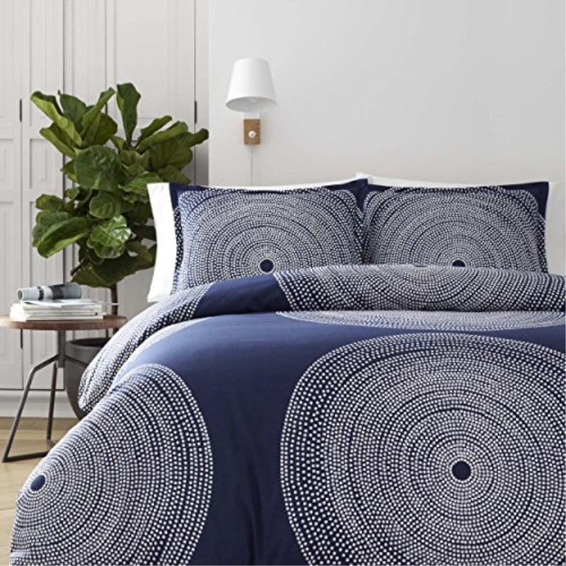 Marimekko Fokus Cotton Navy Duvet Cover Set