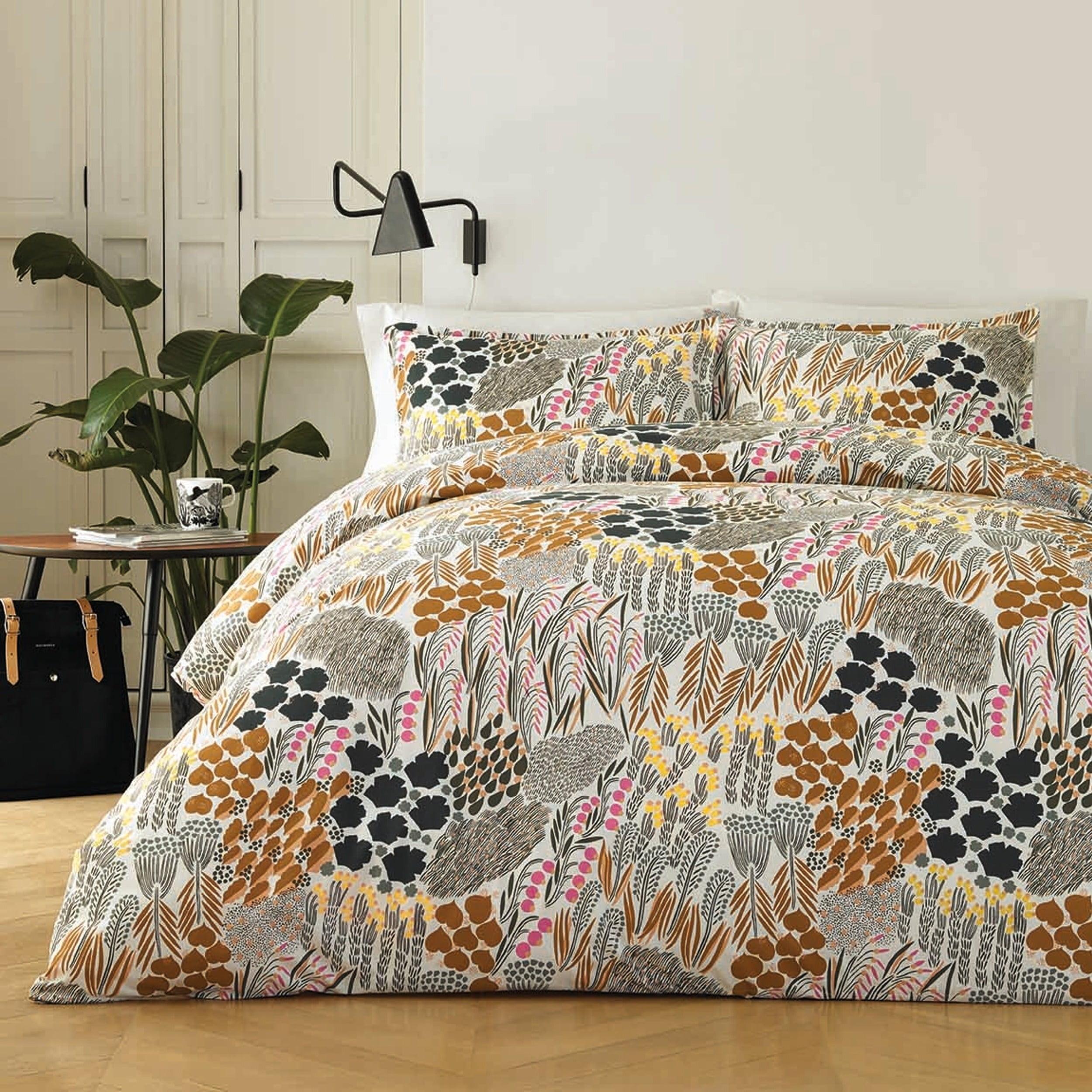 Marimekko Pieni Letto Brown Cotton Comforter Set