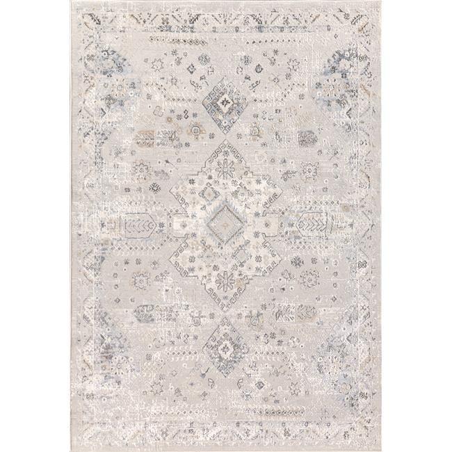 Marina MR698056950 5 ft.3 in. x 7 in. Marina 8056-950 Machine Made Rectangle Area Rug, Grey & Blue