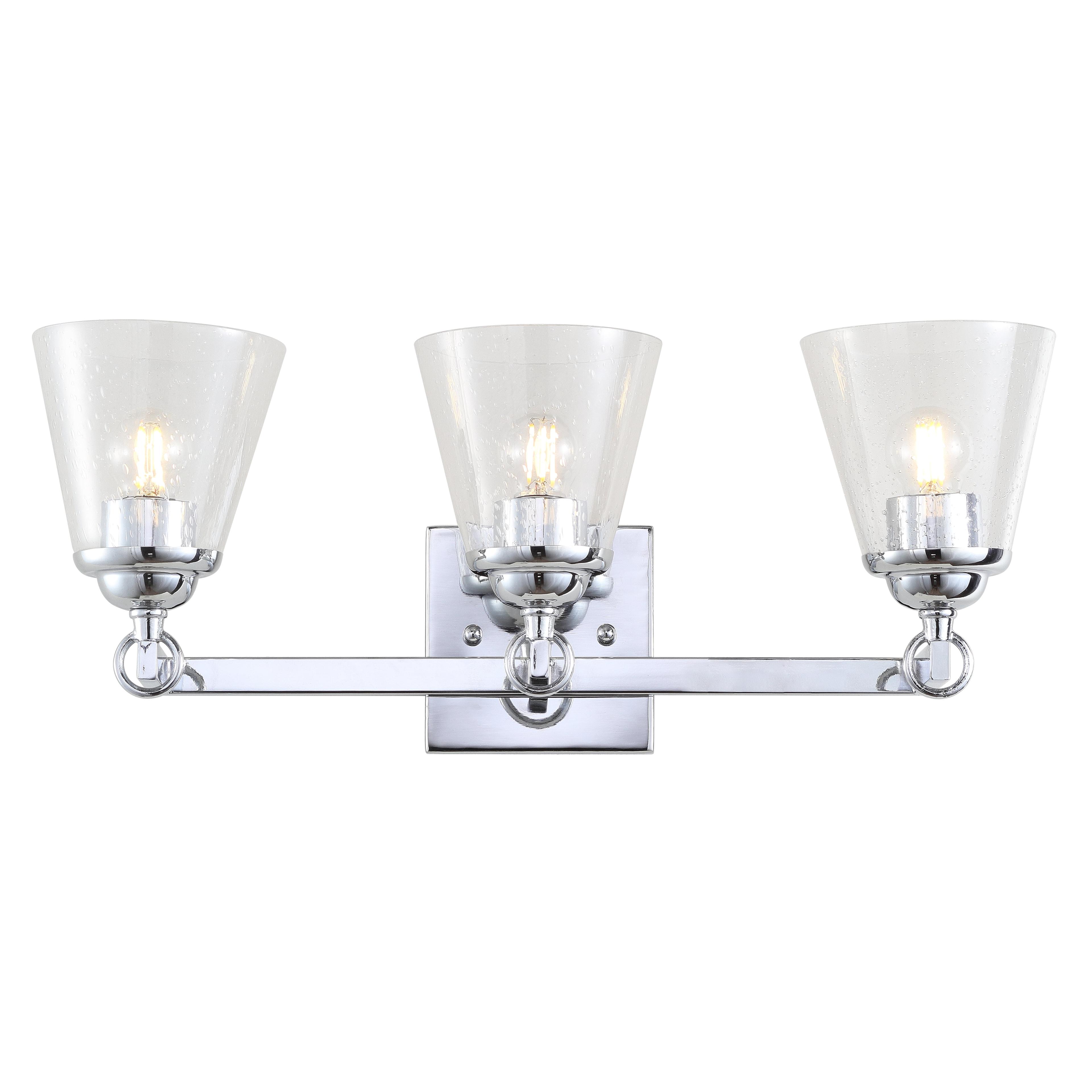 Marion 21" Polished Chrome 3-Light Vanity Sconce with Clear Glass