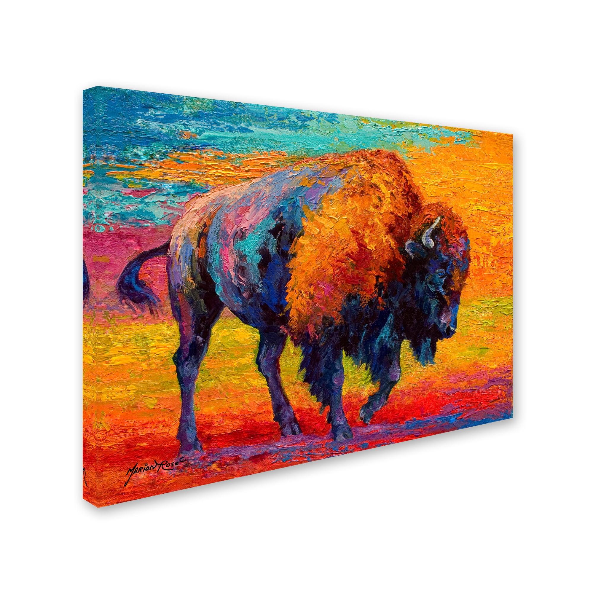 Vibrant Buffalo Landscape 14" x 19" Canvas Art