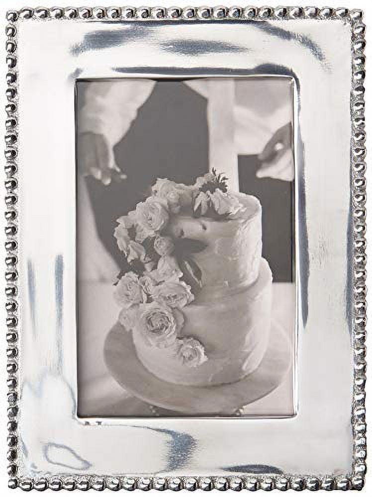 Beaded Silver Metal Beaded Picture Frame
