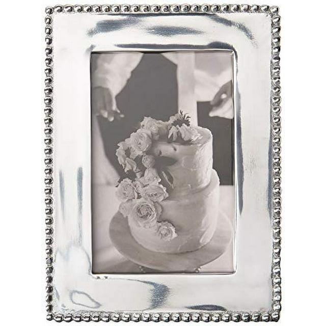 Beaded Silver Metal Beaded Picture Frame