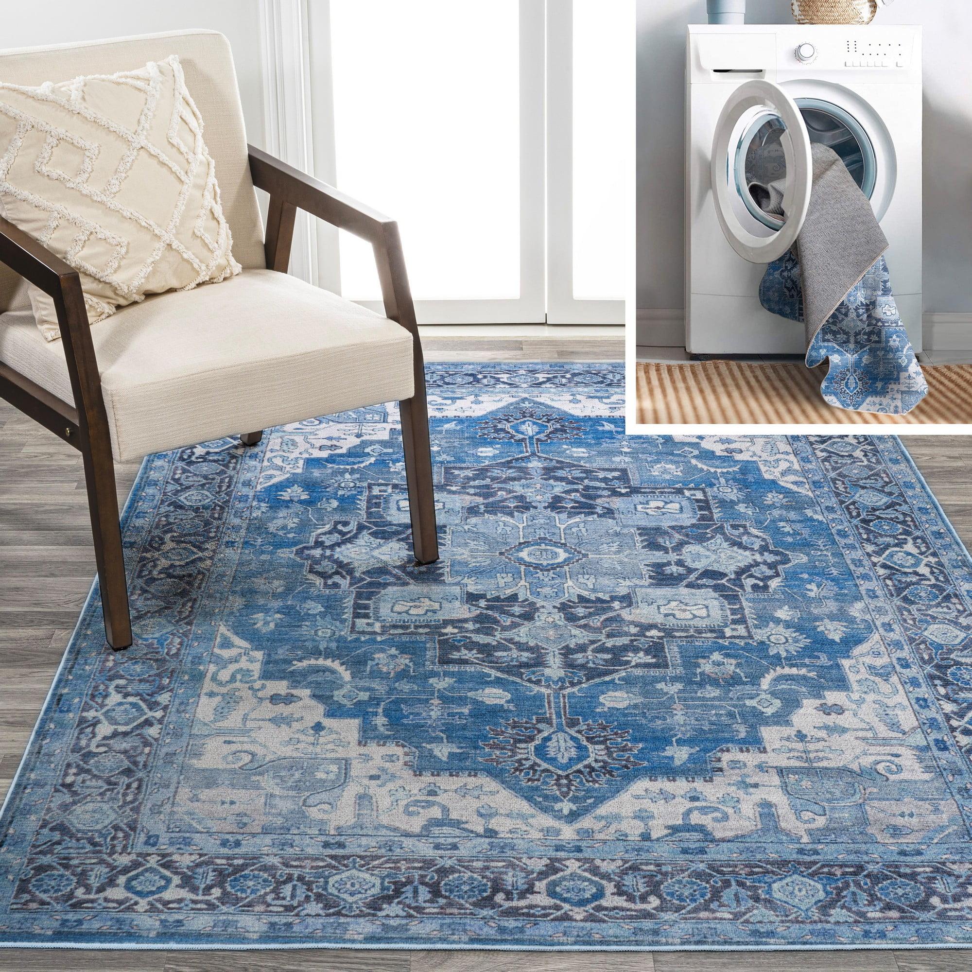 Maris Ornate Medallion Washable Area Rug - JONATHAN Y