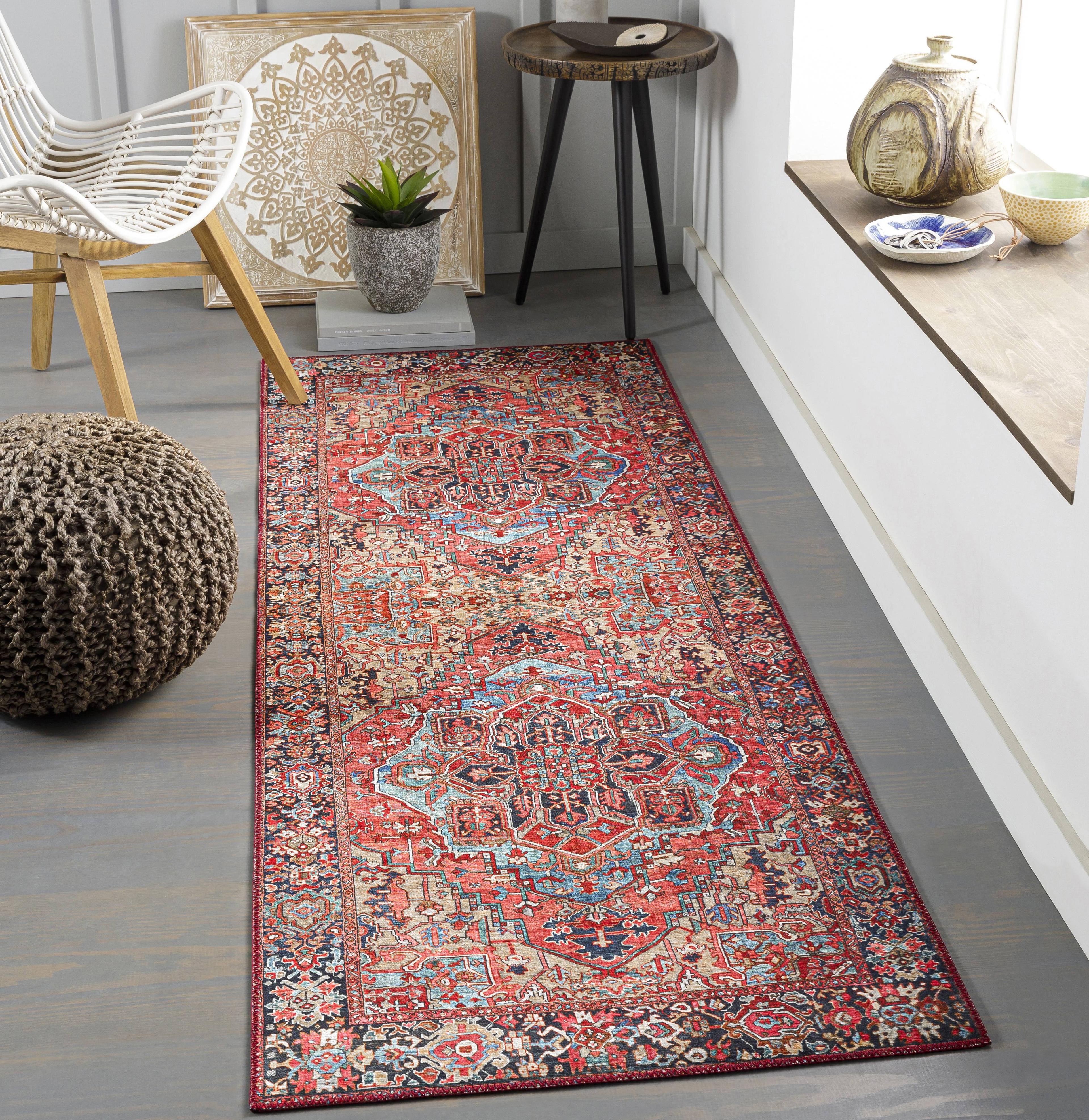 Mark & Day Manche 2'7"x16' Runner Woven Indoor Area Rugs Bright Red/Navy/Wheat/Ice Blue/Grass Green/Ivory