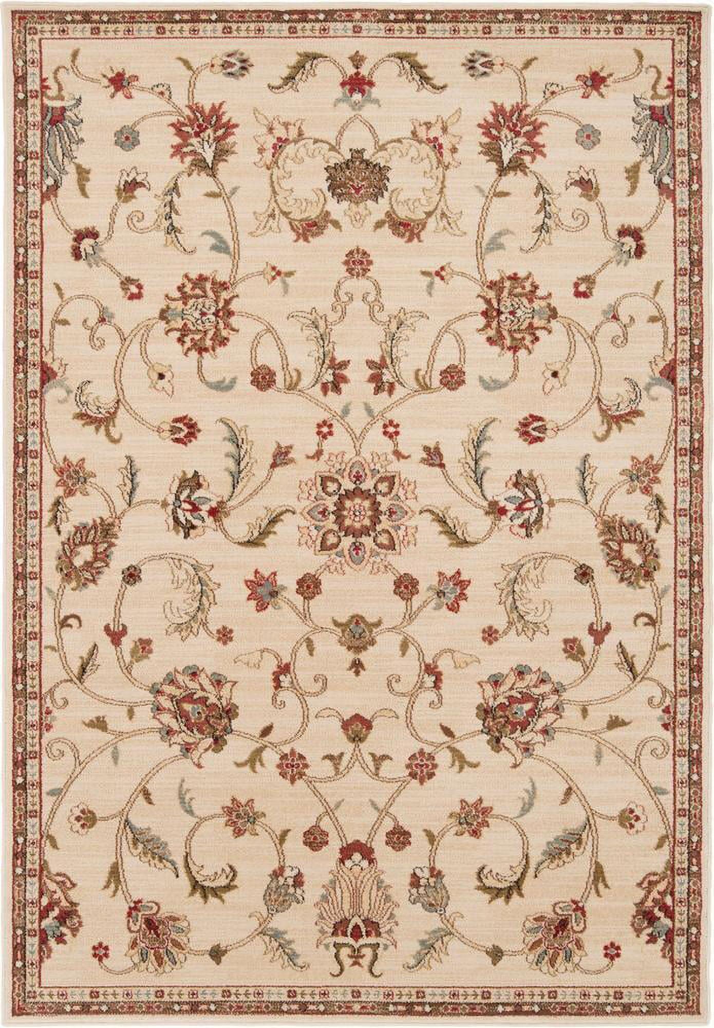 George Khaki Floral Synthetic Area Rug 2' x 3'3"