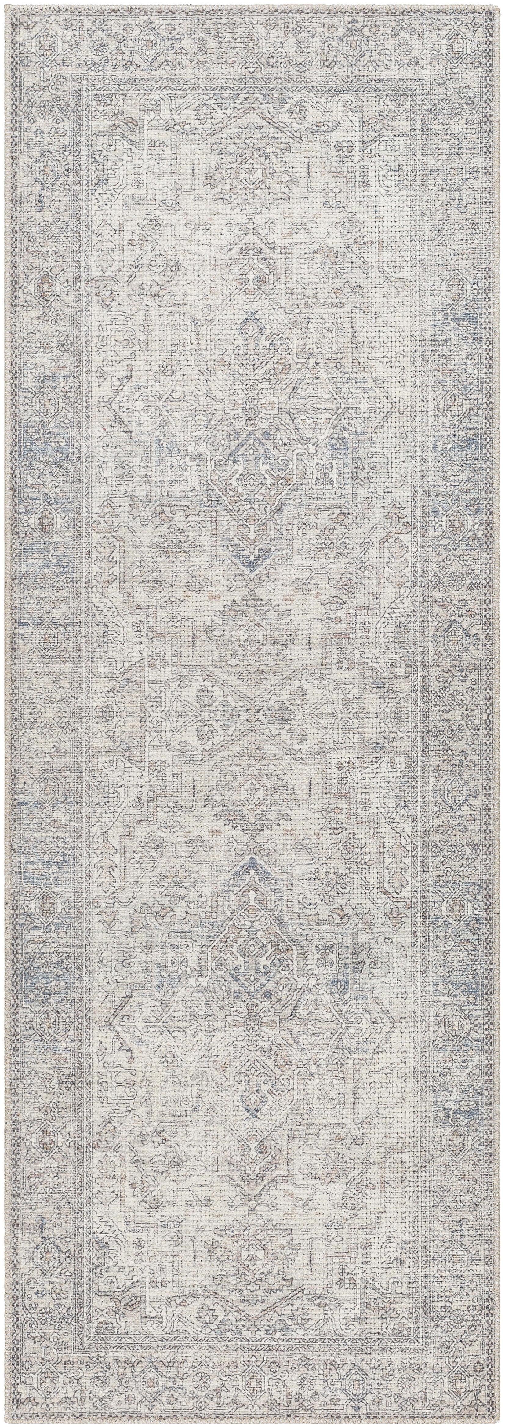 Mark&Day Area Rugs, 2x7 Kole Traditional Navy Cream Runner Area Rug (2'7" x 7'3")