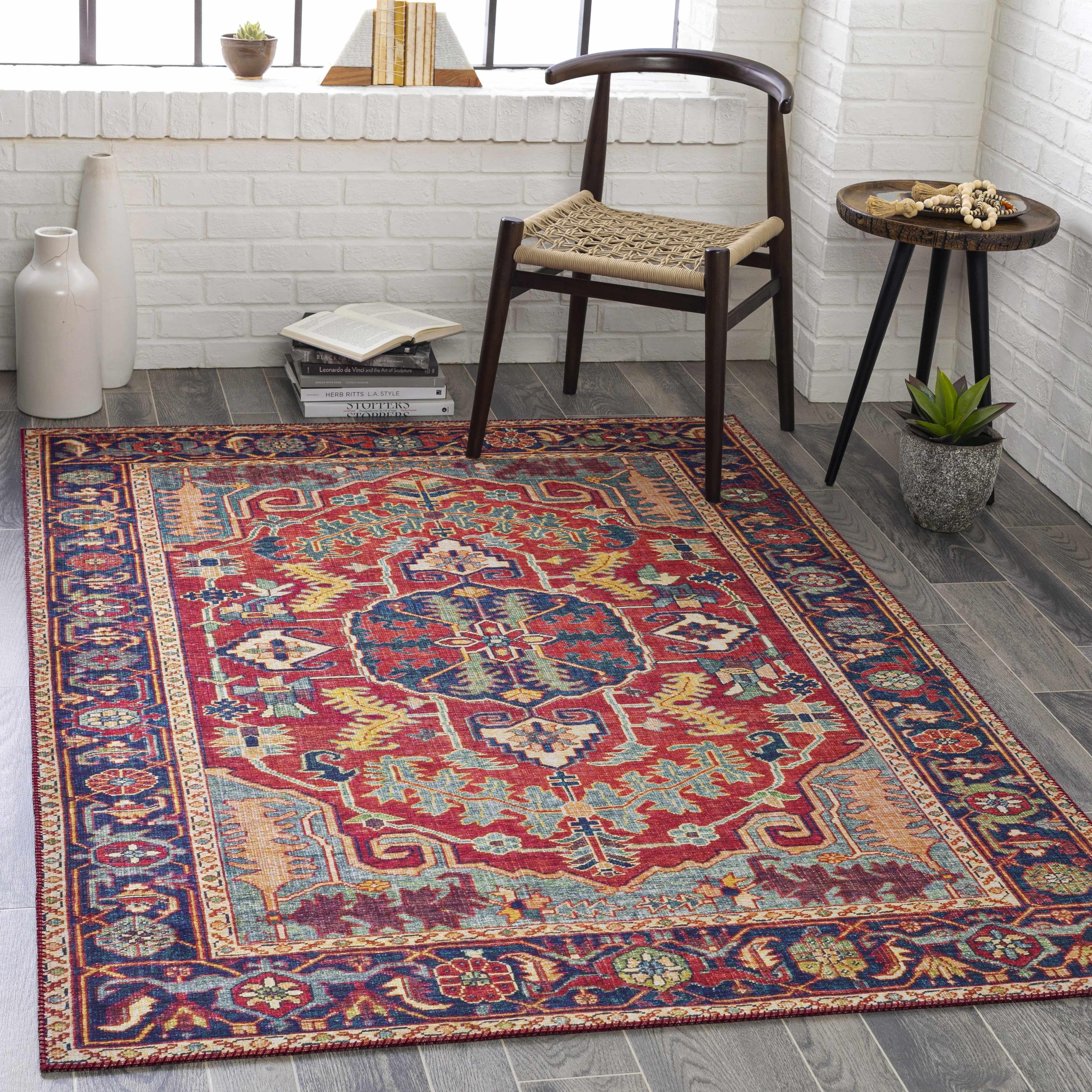 Mark & Day Lith 3'6"x5'6" Rectangle Woven Indoor Area Rugs Bright Red