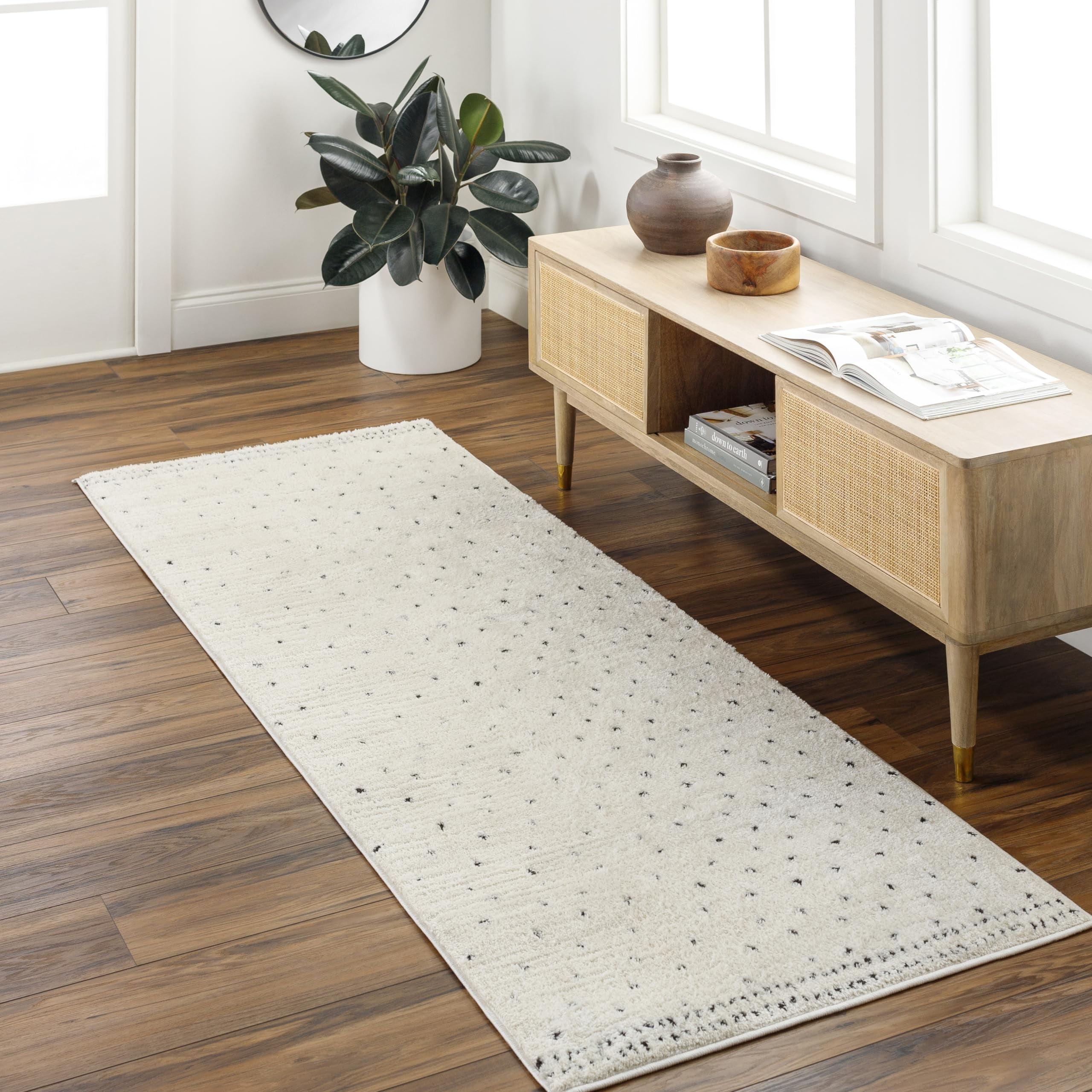 Mark & Day Monisha 2'8"x7'3" Runner Woven Indoor Area Rugs Ivory/Black