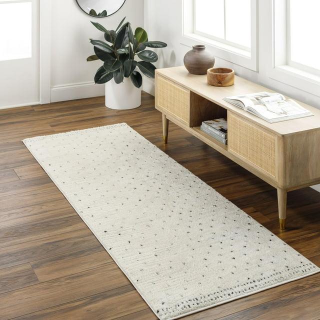 Mark & Day Monisha 2'8"x7'3" Runner Woven Indoor Area Rugs Ivory/Black