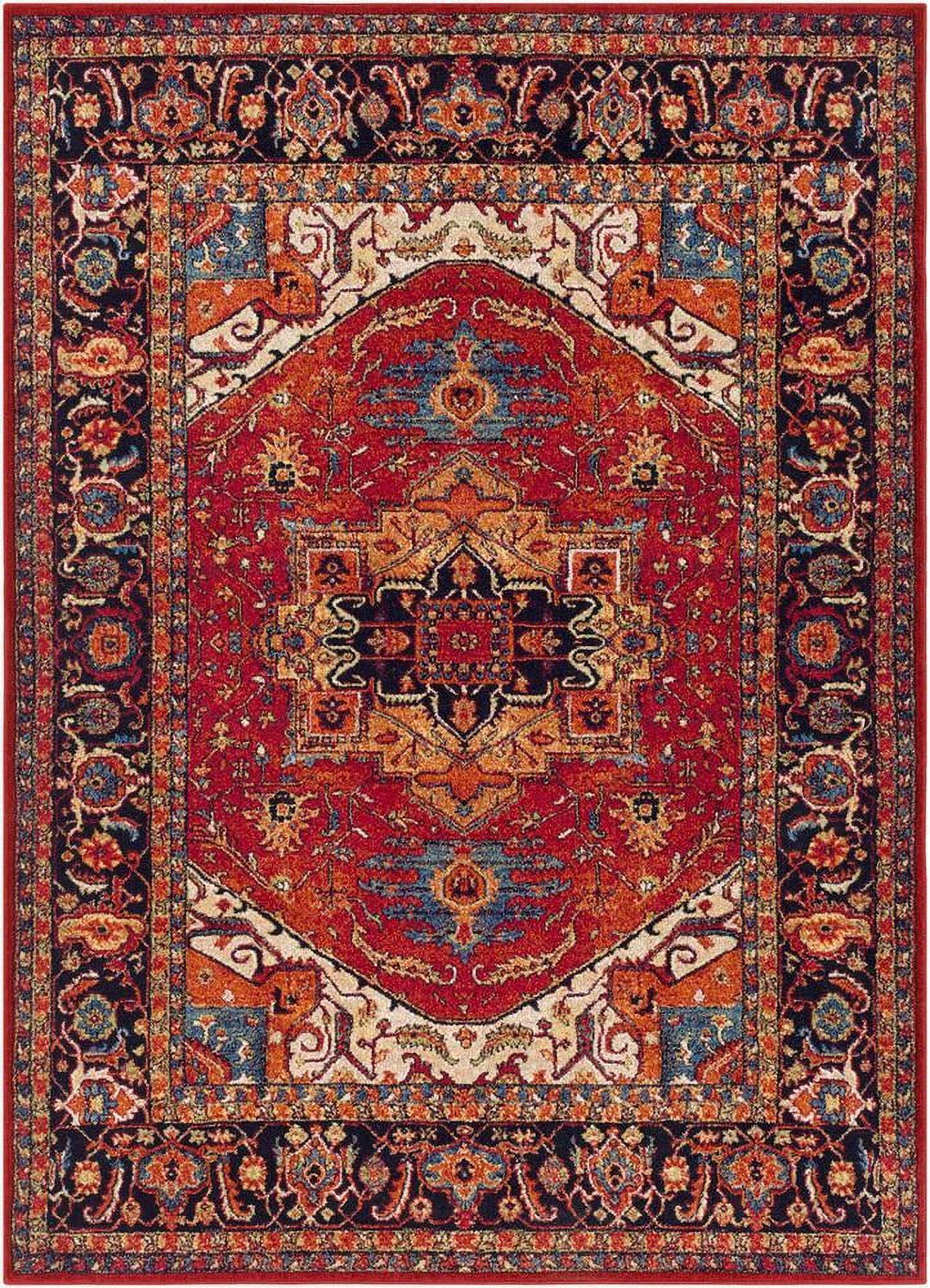 Mark&Day Area Rugs, 4x5 Elanor Traditional Dark Red Area Rug (3'11" x 5'7")