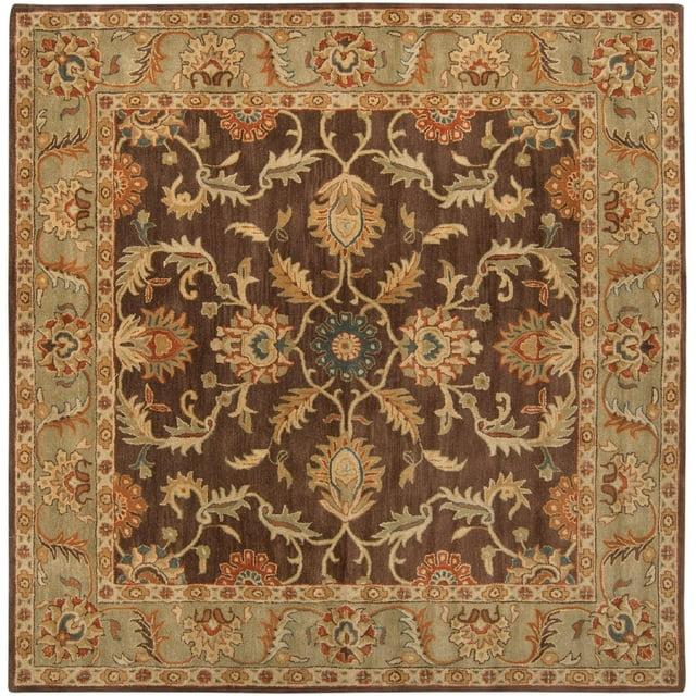 Mark&Day Area Rugs, 6x6 Daysland Traditional Dark Brown Square Area Rug (6' Square)