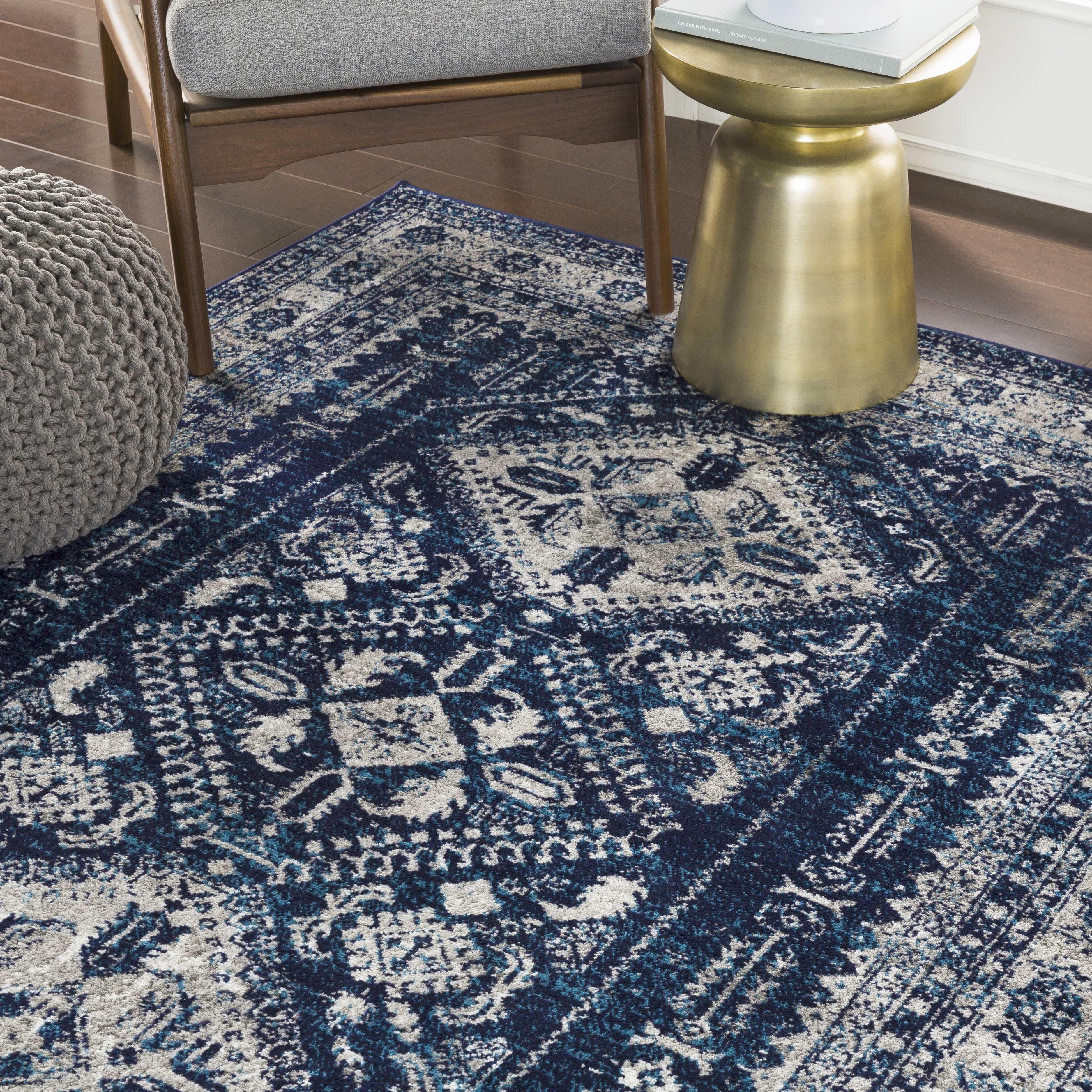 Livabliss Monte Carlo 6'7"x9' Rectangle Woven Indoor Area Rugs Navy