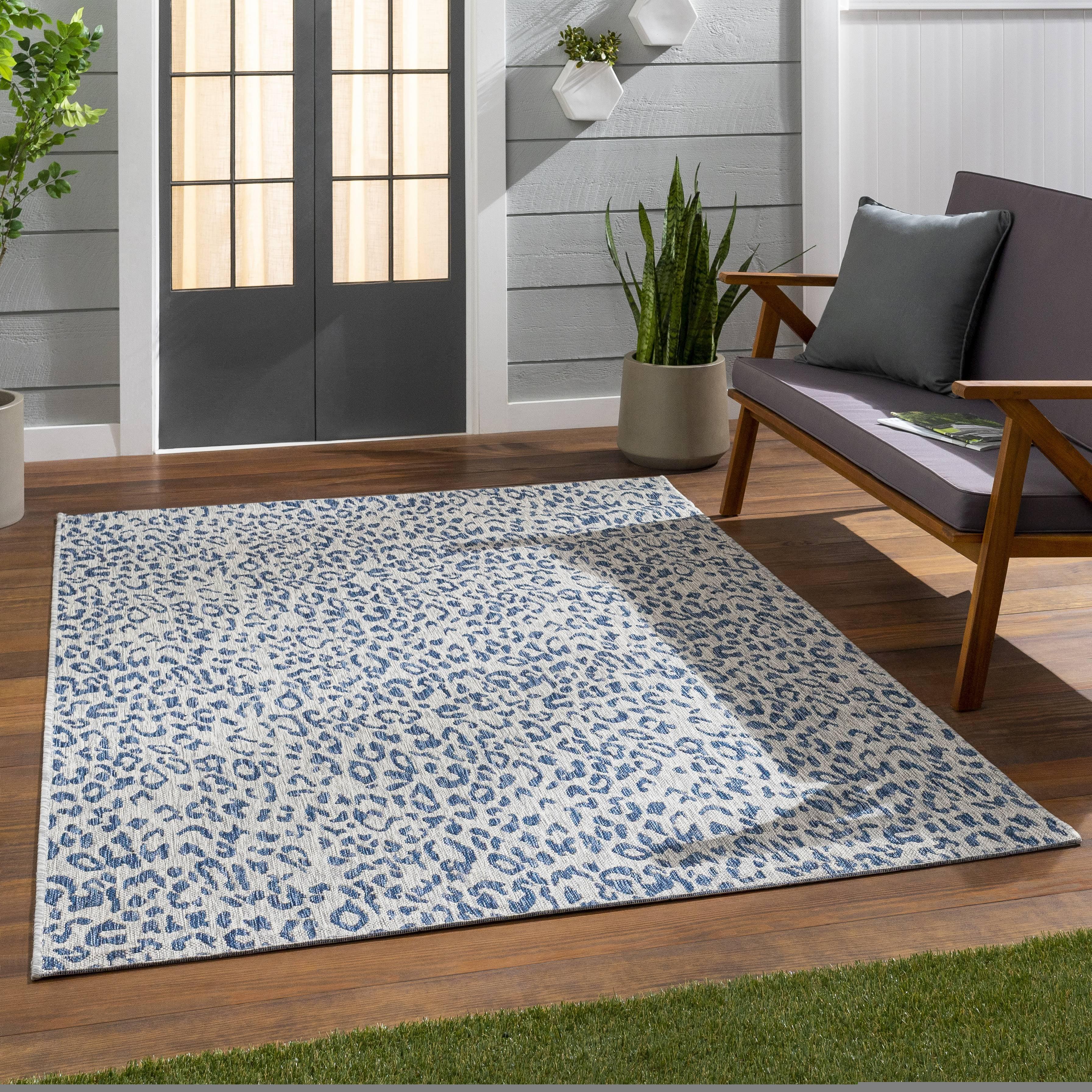Livabliss Eagean 2'x2'11" Rectangle Woven Indoor and Outdoor Area Rugs Navy