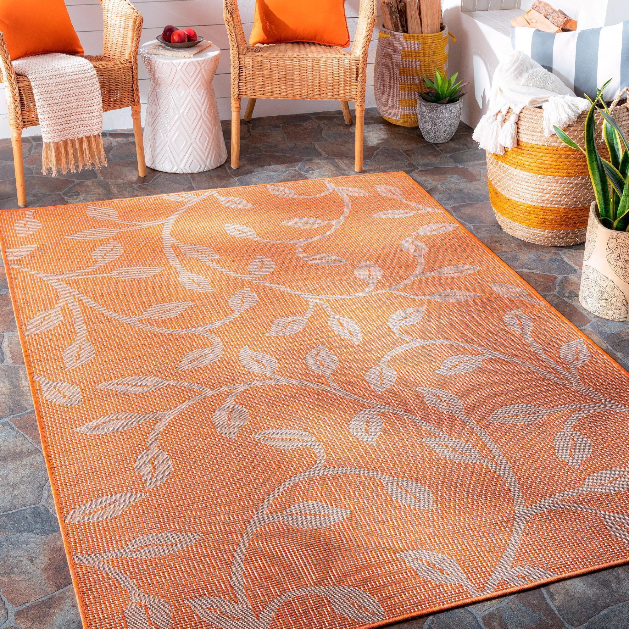 Mark & Day Broekhorn 2'6"x4' Rectangle Woven Indoor and Outdoor Area Rugs Bright Orange