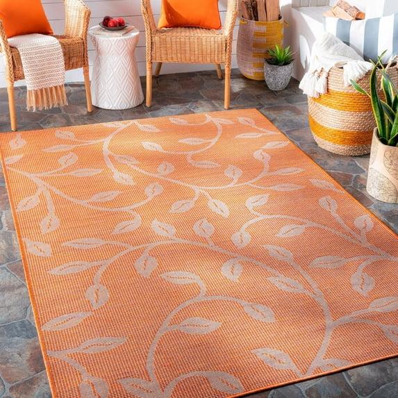Mark & Day Broekhorn 2'6"x4' Rectangle Woven Indoor and Outdoor Area Rugs Bright Orange