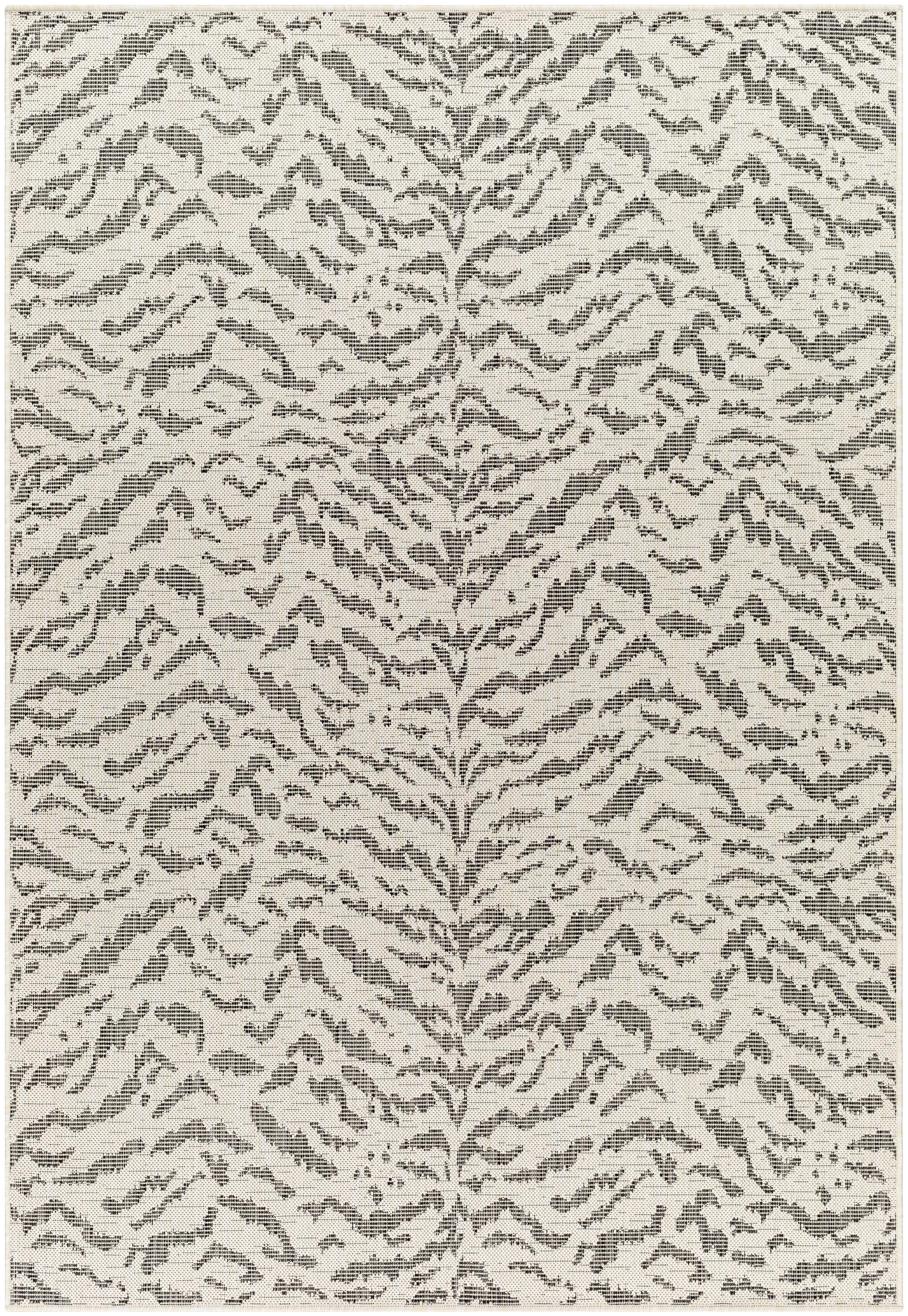 Livabliss Ravello 7'10"x10' Rectangle Woven Indoor and Outdoor Area Rugs Black/Beige