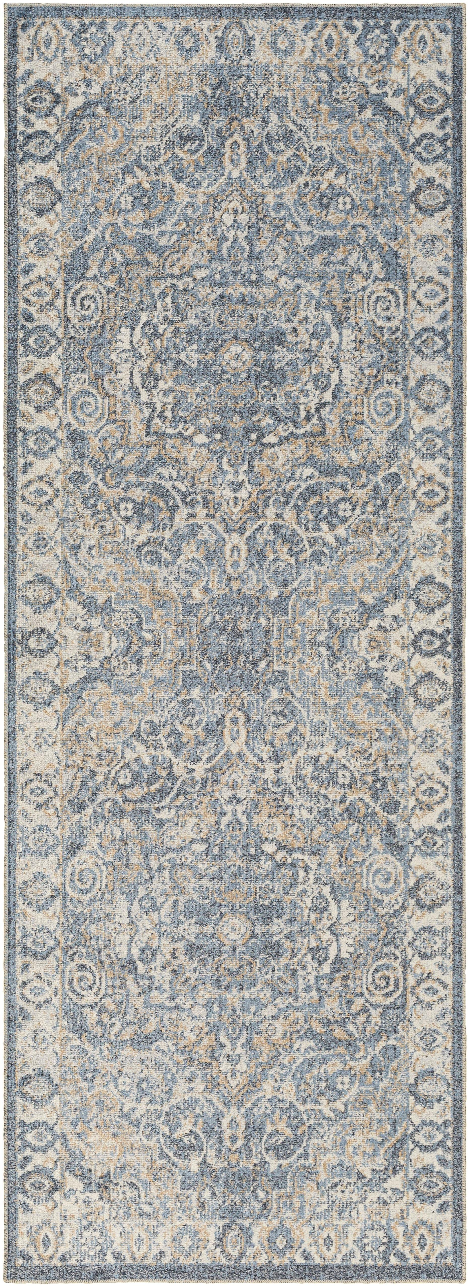 Mark & Day Elsmore 2'7"x7'3" Runner Washable Woven Indoor Area Rugs Navy Blue
